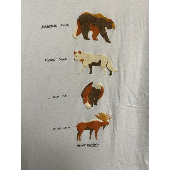 Vintage Other - 1992 Animals Nature Single Stitch Graphic T Shirt White Size Medium